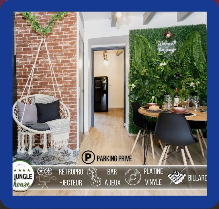 Maison "Jungle House" 90 M2 Billard, Retroprojecteur, Bar A Jeux , Vinyle, Wifi Fibre, Ideal Pro & Famille A 蒙布里松 外观 照片